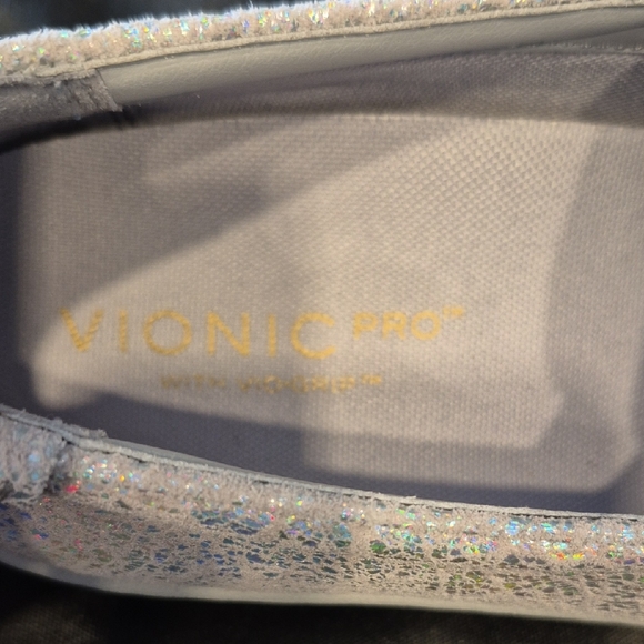 Vionic Avery Iridescent Silver Slip On Sneakers - Picture 2 of 9